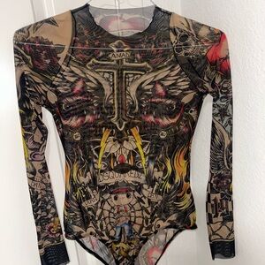 DSQUARED2 Multicolor Graphic Mesh Top